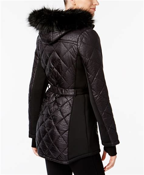 michael kors puffer coat with knitted sleeves|Michael Kors puffer coats women's.